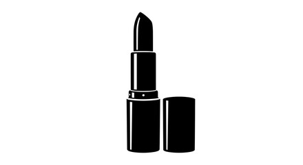 Lipstick tube with cap silhouette vector illustration for makeup application beauty cosmetic fashion artwork
