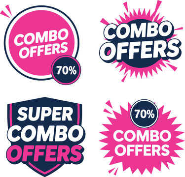 combo offer graphics with various design elements and a percent discount.