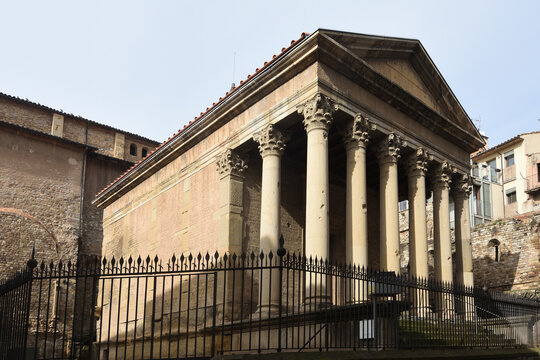 Roman temple of Vic, Barcelona province, Catalonia, Spain