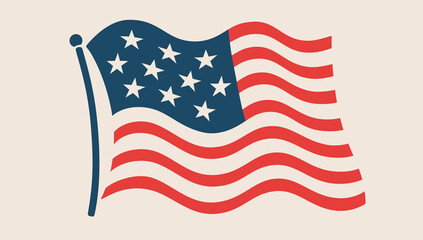 Fototapeta premium American flag and USA symbol. United States flag with stars and stripes. Patriotic American flag for USA national holidays. United States of America national USA symbol. Vector Illustration