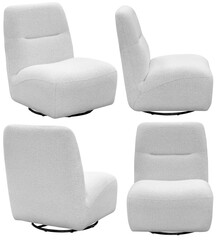Upholstered armchair isolated, modern living room furniture
