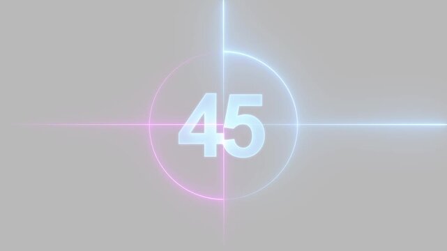Countdown movie from 45 to 0 number.countdown Counting from 10 seconds.video anemation 4k video...