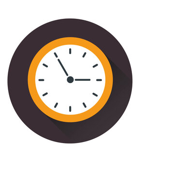 Flat clock circle icon logo