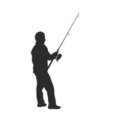 Naklejka premium Fishing fisherman