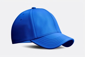 Fototapeta premium Blue baseball cap displaying a versatile design template for apparel branding