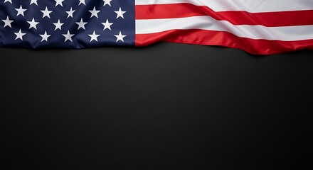 Obraz premium Patriotic presidents day background with american flag on black