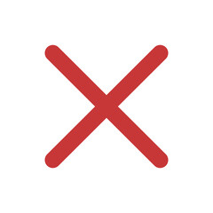 Obraz premium Red cross X mark icon for cancel, close, error and rejection symbol design