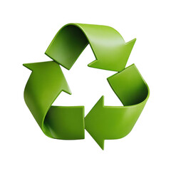 Fototapeta premium A vibrant green recycling symbol representing environmental sustainability and reuse efforts. isolated on transparent background