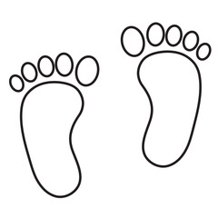 Obraz premium Two feet footprint outline