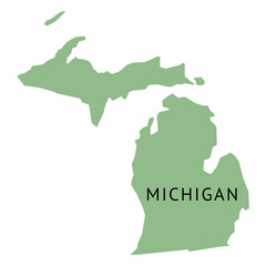 Fototapeta premium Michigan state plain map