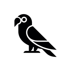 Fototapeta premium Black and white bird with outlined details silhouette