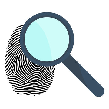 Magnifying glass loupe fingerprint illustration