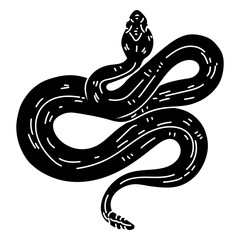 Obraz premium Snake twisting tail silhouette detail