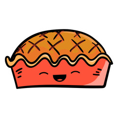 Fototapeta premium Thanksgiving pie cartoon icon