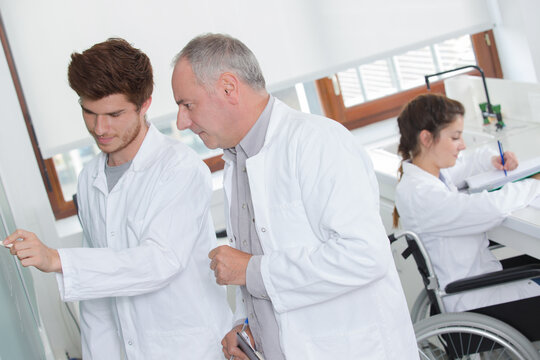 young scientist works in modern chemistry lab