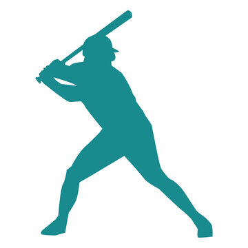 Player ballplayer baseball player bat cap silhouette