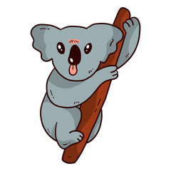 Cute koala ear leg nose branch flat © Vexels