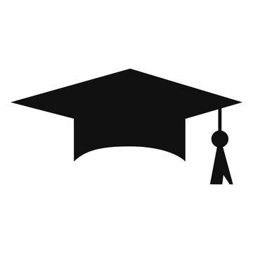 Graduation cap silhouette icon