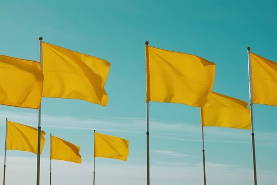new Argentina's Independence Day Yellow flags waving in sky