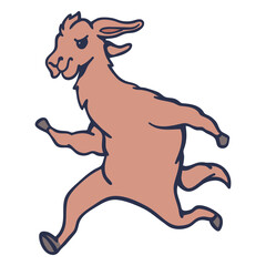 Fototapeta premium Llama running flat stroke