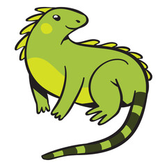 Obraz premium Cute green iguana