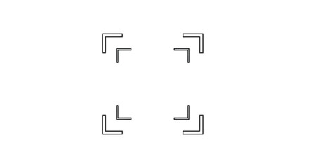 Minimalist outline icon representing the universally recognized concept of expanding viewing area to full screen mode presentation