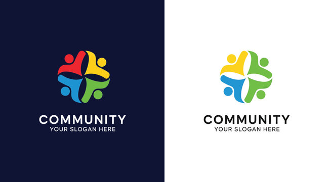 Community youth & leadership logos on dark and light background