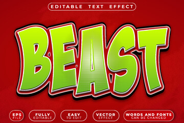 Beast Monster Wild Creature Fierce Predator Editable Vector Text Effect