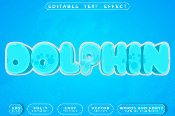 Dolphin Marine Ocean Sea Playful Aquatic Vector Fully Editable Smart Object Text Effect