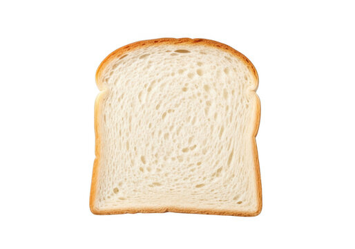 Single slice of white bread isolated on transparent background