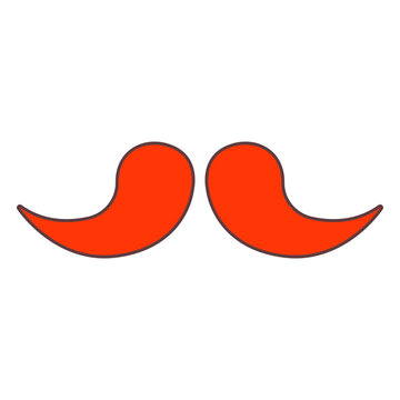 Red stroke mustache