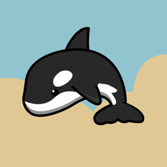 Naklejka premium cute killer whale orca