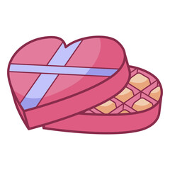 Colored valentine box chocolates