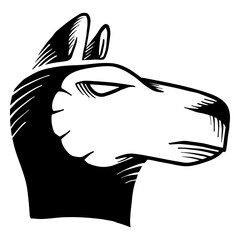 Fototapeta premium Llama head side view tattoo