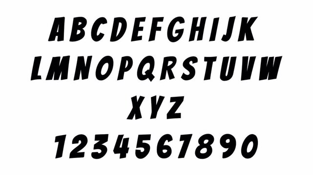 Alphabet text animation from a to z on transparent background, Kids Learning Alphabet A&ndash;Z and Numbers 0&ndash;9 Animation, Colorful Handwritten Typography in 4K