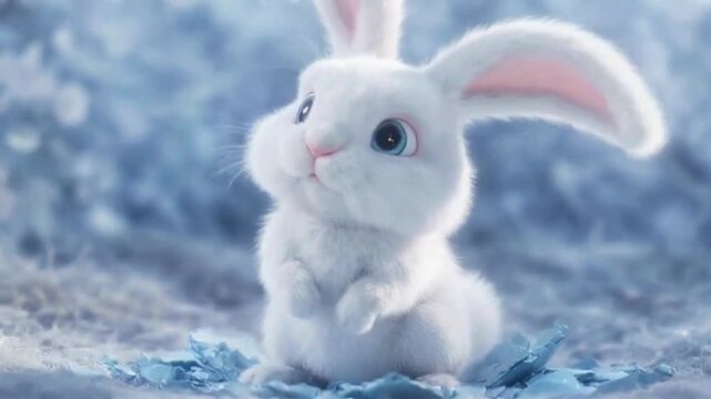 A flyffy cute easter egg hatches with adorable bunny born spring symbol - generative ai