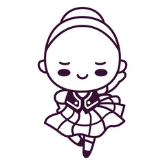 Fototapeta premium Tartan scottish danceer character in dress