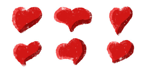 Fototapeta premium 3D Glossy Red Heart Set with Vibrant Shaded Texture on White