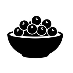 black and white bowl of fruit