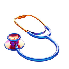 Medical instrument, stethoscope with blue and pink accents
