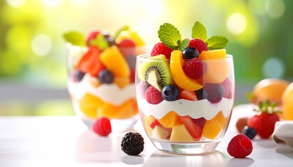 Layered Fruit Parfaits with Bright Natural Freshness