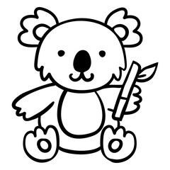 Cute koala animal stroke © Vexels