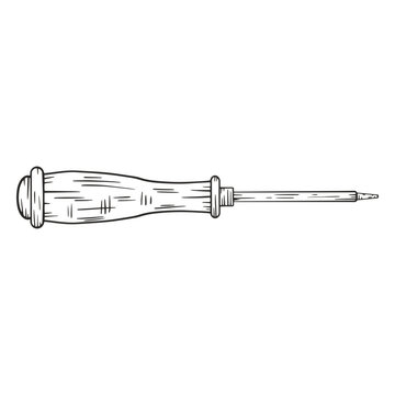 Bradawl hand drawn