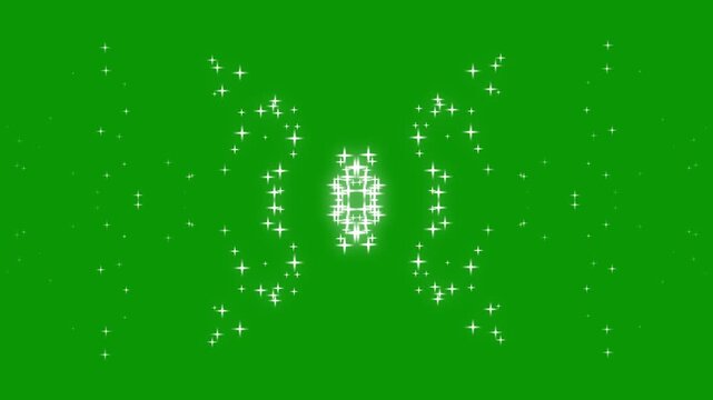 Sparkling glitter star trail, glowing dust particles motion, fairy twinkle magic shimmer, fantasy light flow design, dreamy animation overlay, chroma key green screen background, 4k