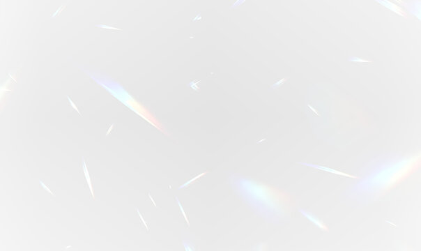 Blurred rainbow overlay effect. Light lens prism effect on transparent background. Holographic , crystal overlay.	