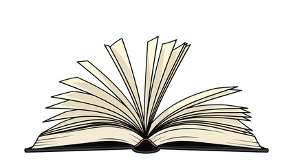 Fototapeta premium Open book with many pages fanning out represents valuable knowledge, literature, and the joy of reading and learning.