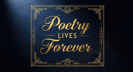 World Poetry Day March 21 Elegant Hand Lettered Calligraphy Poster with Quill and Parchment Texture