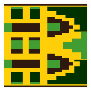 Traditional sqaure triangle kente composition
