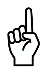 Hand pointing upwards with index finger