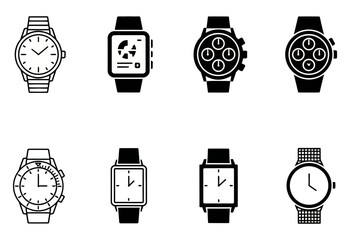 Collection of stylish watches in various modern designs